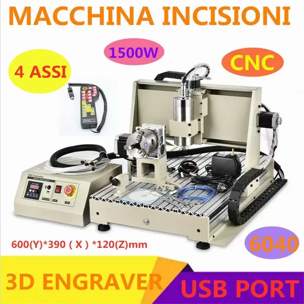 6040 4AXIS USB-graveur Router Carving Mill Houtmachine Metal Carver 1500W