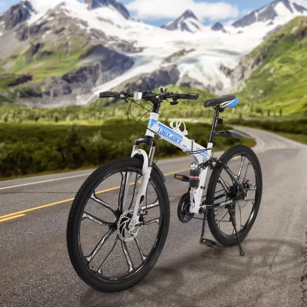 Opvouwbare mountainbike 21 versnellingen volwassen MTB schijfremfiets 26" dubbele demping voor dames crossbike zwart Opvouwbare mountainbike 21 versnellingen volwassen MTB schijfremfiets 26" dubbele demping voor dames crossbike zwart