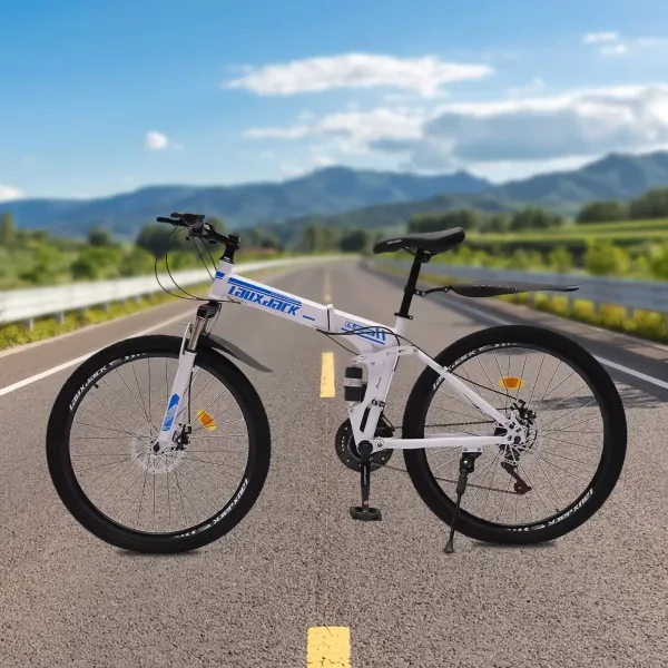 Mountainbike van koolstofstaal 26 inch MTB voor jongens meisjes schijfremmen voor en achter 21 versnellingen