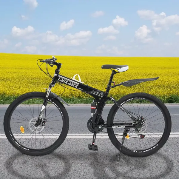 26 inch mountainbike draagbare vouwfiets 21 versnellingen opvouwbare buitenfiets mountainbike met dubbele schijfremmen lichtgewicht fiets