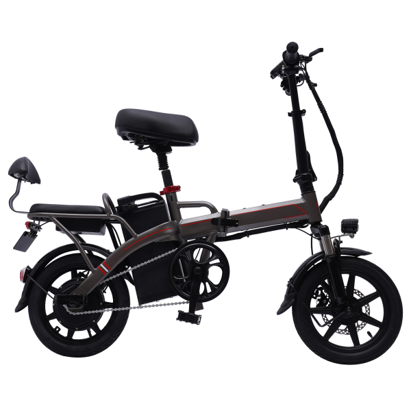 E-bike opvouwbaar 14 inch met motor maximale snelheid van 25 km/u en verwijderbare lithiumbatterij stads-e-bike drie rijmodi/heeft een bereik van 30 km