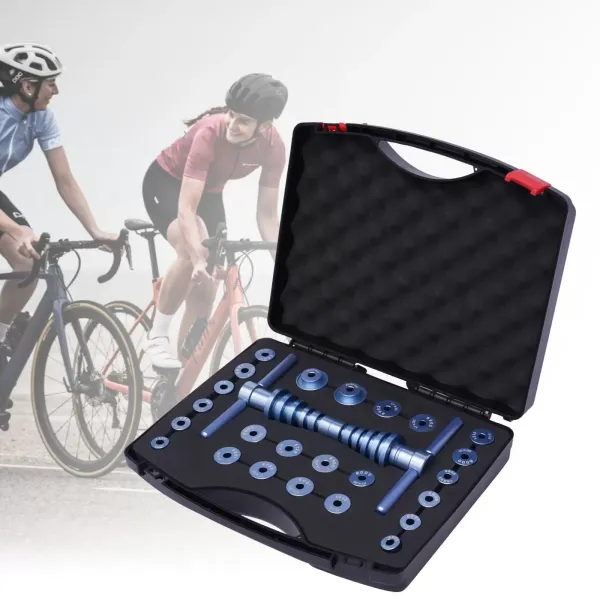 Fietslagertrekkerset, installatiegereedschap voor naaflagers, met draagbare koffer