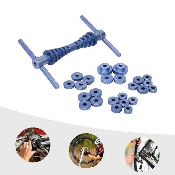 Fietslagertrekkerset, installatiegereedschap voor naaflagers, met draagbare koffer Fietslagertrekkerset, installatiegereedschap voor naaflagers, met draagbare koffer