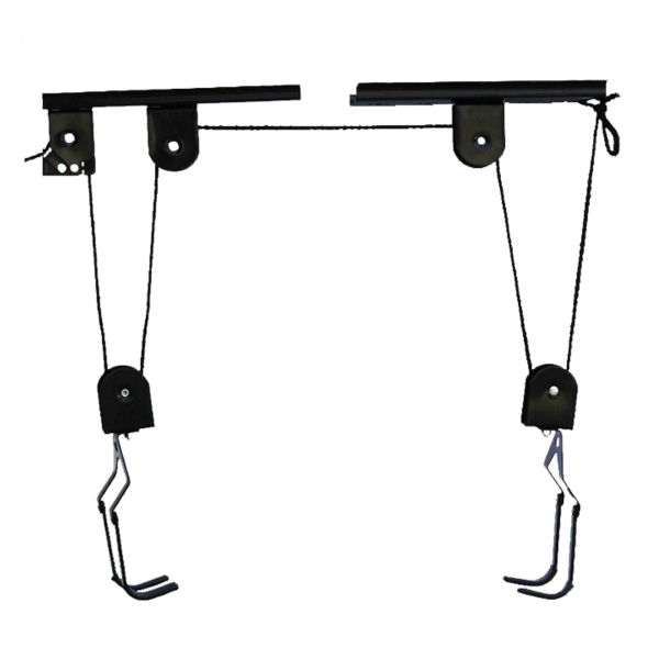 Fietslift voor Garage Plafondmontage Katrolsysteem Fietsopslag, Set Fietshangers - 1 Hanger + 2 Multifunctionele Lanyards Fietslift voor Garage Plafondmontage Katrolsysteem Fietsopslag, Set Fietshangers - 1 Hanger + 2 Multifunctionele Lanyards