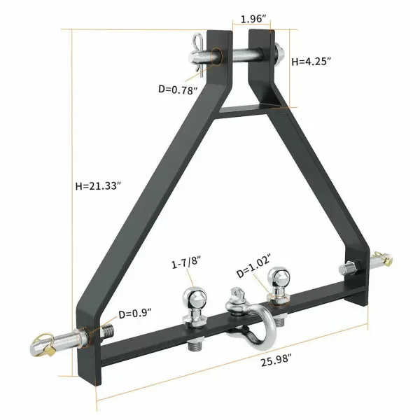 Trekkertrekhaak met driepuntsophanging - 660 mm - Categorie I Trekhaak Trekkertrekhaak met driepuntsophanging - 660 mm - Categorie I Trekhaak