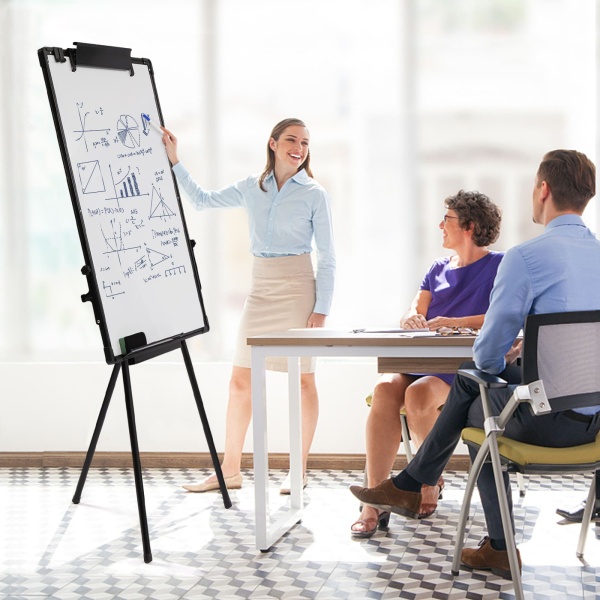 Magnetisch whiteboard - 91 x 61 cm - met in hoogte verstelbare standaard - Gezinsplanning voor kantoor, thuis en op school