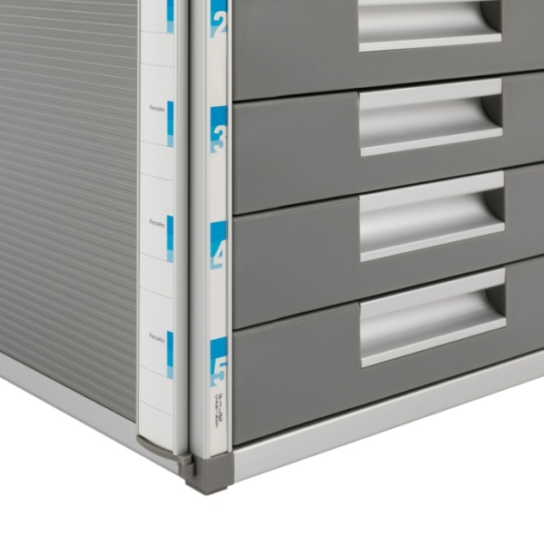 5-laags bureaulade-opbergdoos, aluminium opbergdoos, voor A4-papier met slot, grijs 5-laags bureaulade-opbergdoos, aluminium opbergdoos, voor A4-papier met slot, grijs