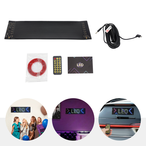 34,8 cm * 10,2 cm flexibel LED-scherm, LED-displaybord, flexibel LED-bord voor auto, winkel, bar, reclame