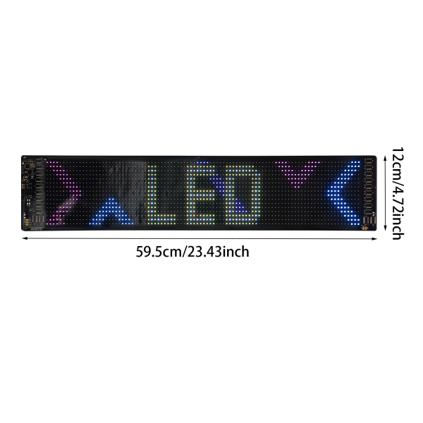 59,5 cm * 12 cm flexibel LED-scherm, LED-displaybord, flexibel LED-bord voor auto, winkel, bar, reclame