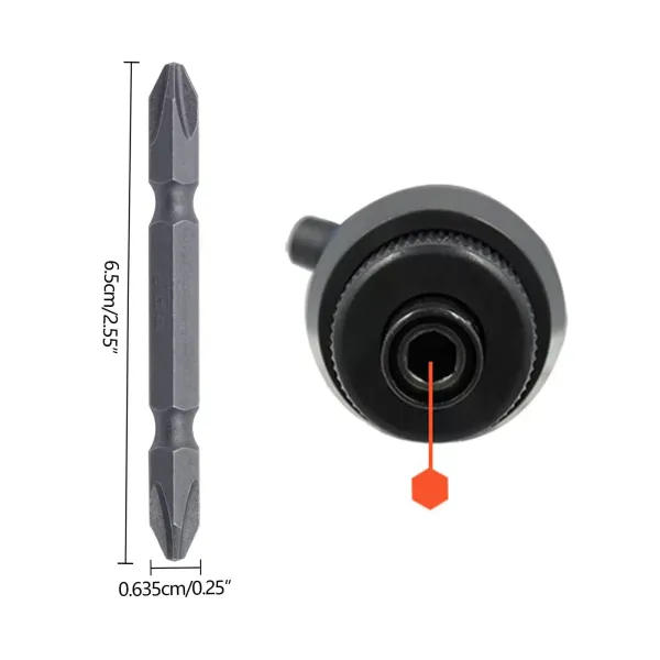 1/4" elektrische schroevendraaier met magnetische bitkop - bidirectionele cilindrische schacht 1/4" elektrische schroevendraaier met magnetische bitkop - bidirectionele cilindrische schacht