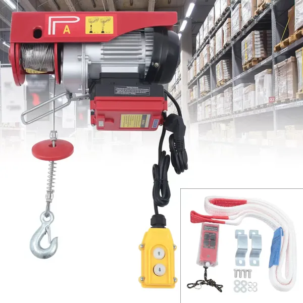 200Kg Elektrische Lier Hefhoogte 12M Elektrische Takel 510W Kabeltakel Motor Lier Met Draad Afstandsbediening