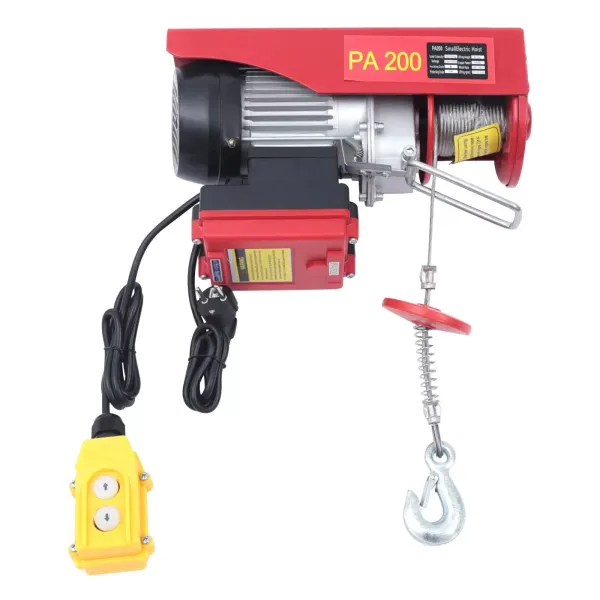 200Kg Elektrische Lier Hefhoogte 12M Elektrische Takel 510W Kabeltakel Motor Lier Met Draad Afstandsbediening