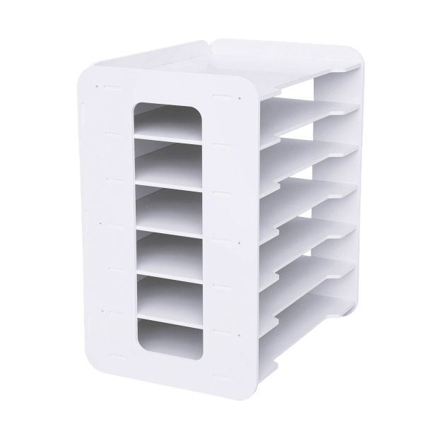 7 Tier Wit Houten Kantoor Bureau Bureau Organisatoren en Accessoires Brievenbak Papier Sorteer Houder Bestand Documentenrek