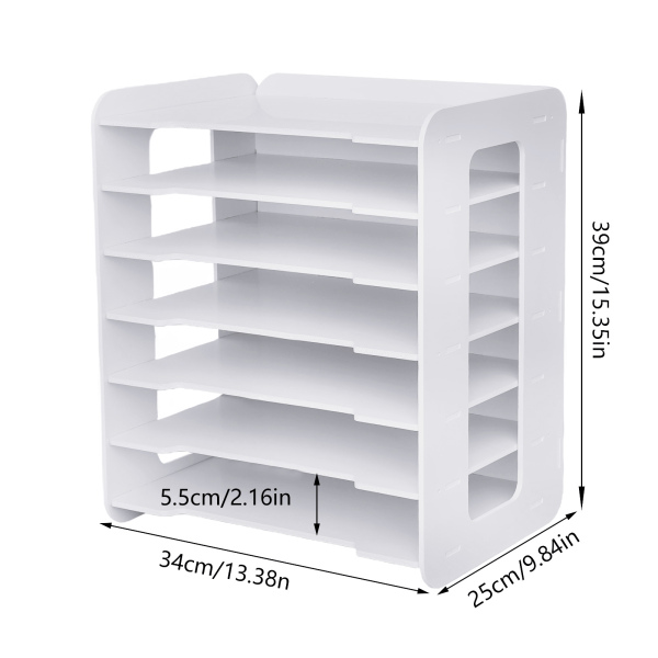 7 Tier Wit Houten Kantoor Bureau Bureau Organisatoren en Accessoires Brievenbak Papier Sorteer Houder Bestand Documentenrek 7 Tier Wit Houten Kantoor Bureau Bureau Organisatoren en Accessoires Brievenbak Papier Sorteer Houder Bestand Documentenrek