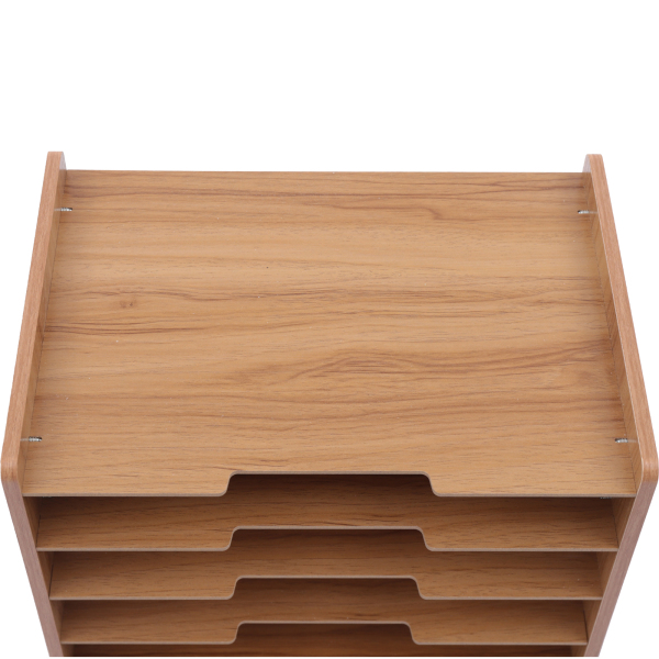 7-laags brede houten kantoorpapierorganizer voor bureau, bureaublad, dossierhouder, brievenbak 7-laags brede houten kantoorpapierorganizer voor bureau, bureaublad, dossierhouder, brievenbak