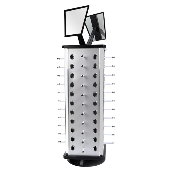 CNCEST 360° roterende zonnebrillenbrilhouder vierkante displaystandaard + spiegels
