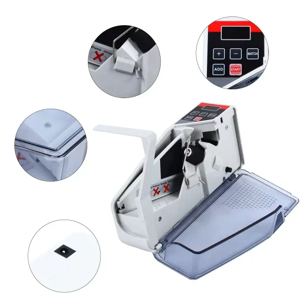 Mini Bankbiljet Teller Bill Cash Geld Teller Machine Draagbare Handige 600 stks/min V40 Mini Bankbiljet Teller Bill Cash Geld Teller Machine Draagbare Handige 600 stks/min V40