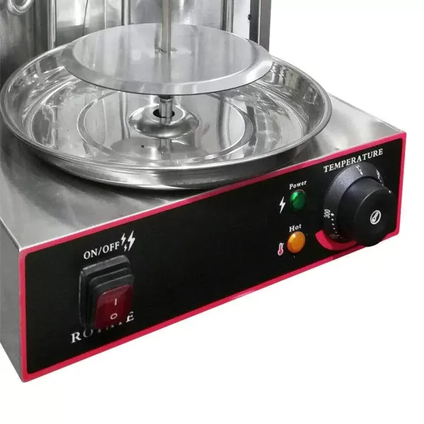 Verticale Kebab Grill, Roterende Kebab Rotisserie Machine Verticale Rotisserie Grill met Dubbele 360° Rotatie Verwarmingsbuizen 3000W
