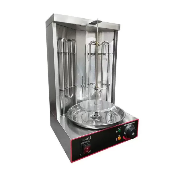 Verticale Kebab Grill, Roterende Kebab Rotisserie Machine Verticale Rotisserie Grill met Dubbele 360° Rotatie Verwarmingsbuizen 3000W