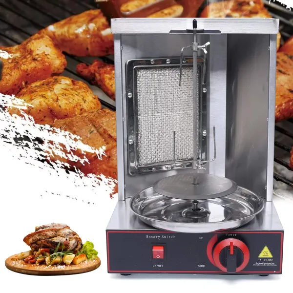 Roestvrijstalen gas verticale barbecuemachine kebabmachine
