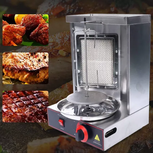 Roestvrijstalen gas verticale barbecuemachine kebabmachine