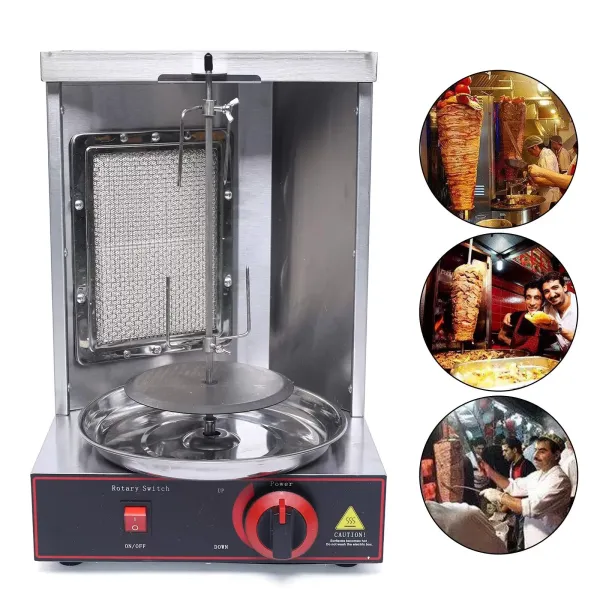 Roestvrijstalen gas verticale barbecuemachine kebabmachine Roestvrijstalen gas verticale barbecuemachine kebabmachine