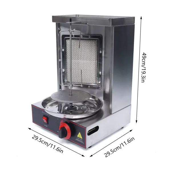 Roestvrijstalen gas verticale barbecuemachine kebabmachine