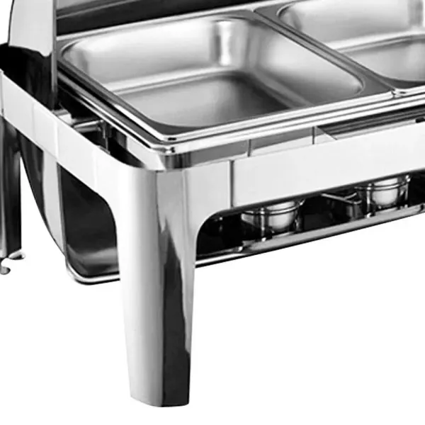 9L kachelverwarmingscontainer warmer deksel met 2 halve maten cateringbakken