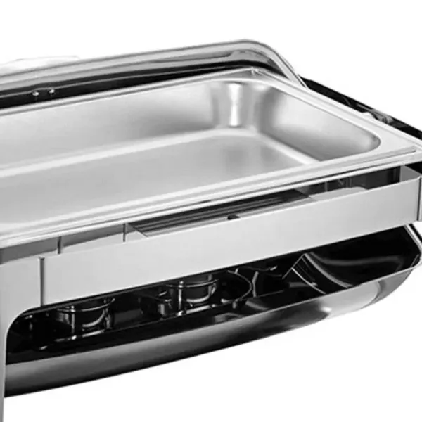 9L kachelverwarmingscontainer warmer deksel met 2 halve maten cateringbakken