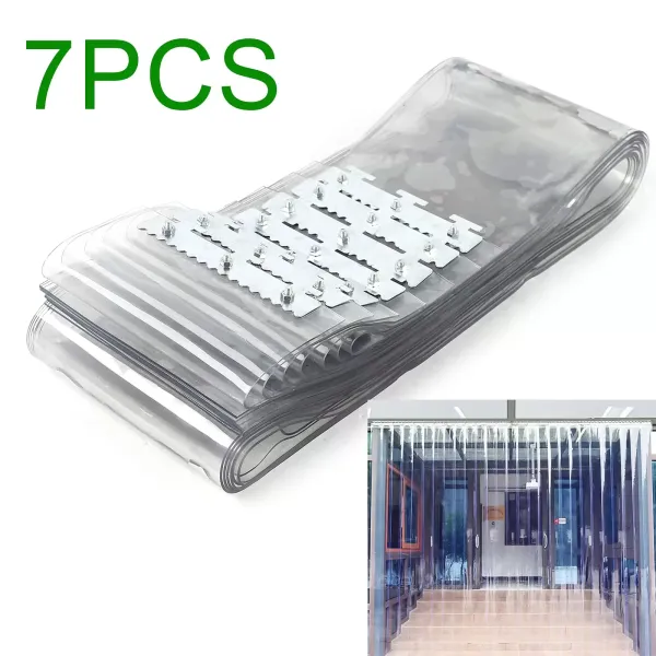 PVC lamellengordijn, strokengordijn PVC lamellengordijn 1 x 2 m transparant deurgordijn 7 stuks