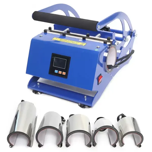 6 in 1 transferpers - hittepers - automatisch dubbel station - maat: 11 oz - 20 oz - 30 oz)