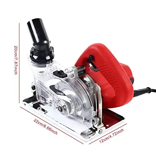 1800 W 18000 rpm Elektrische Muur Groover Machine Stofvrij 125mm Muur Groover voor Steen Marmer Beton Hout