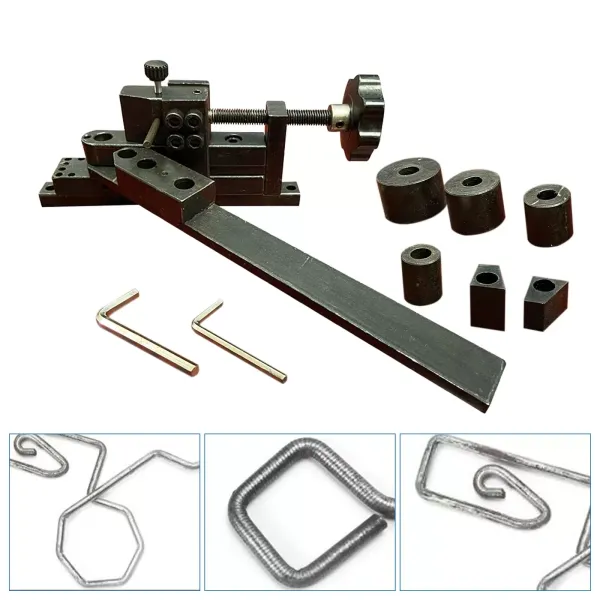 Handmatige pijpenbuiger voor staaldraad met een diameter van 6 mm en ijzeren stukken van 10-20 mm dik Handmatige pijpenbuiger voor staaldraad met een diameter van 6 mm en ijzeren stukken van 10-20 mm dik