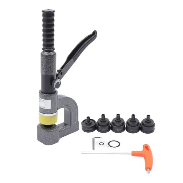 Hydraulische perforator, 6 ton handboor, draagbare metalen hydraulische boor met 5 snijmatrijzen 0,63-1,26 inch voor roestvrijstalen aluminium platen