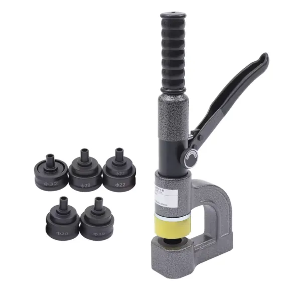 Hydraulische perforator, 6 ton handboor, draagbare metalen hydraulische boor met 5 snijmatrijzen 0,63-1,26 inch voor roestvrijstalen aluminium platen