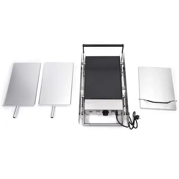 Commerciële elektrische hamburgermaker van 2000 W, roestvrij staal, 50-300 °C, voor hamburgers, spek, broodjes en eieren