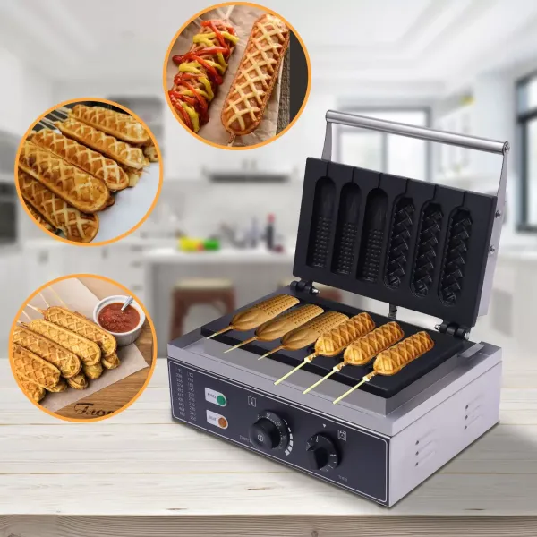 Wafelijzer van roestvrij staal - Kaneelwafelijzer - Voor wafels en wafels - Antiaanbaklaag - 1500 W - 50-300 °C