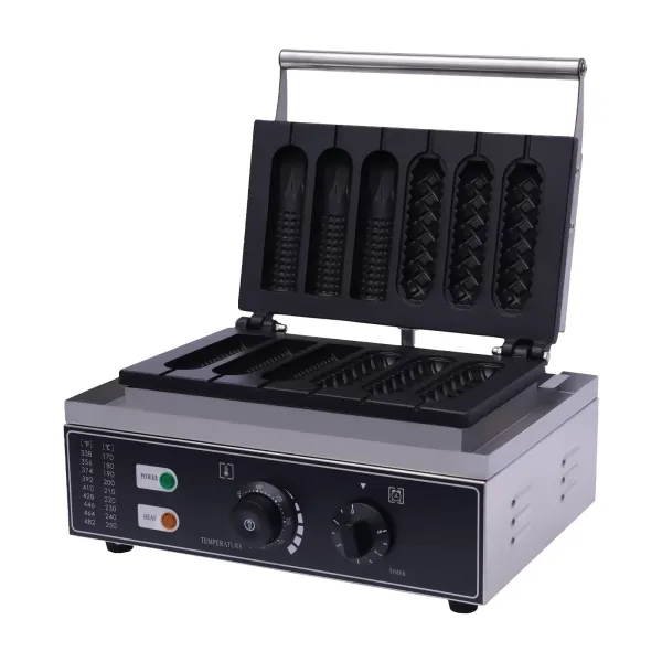 Wafelijzer van roestvrij staal - Kaneelwafelijzer - Voor wafels en wafels - Antiaanbaklaag - 1500 W - 50-300 °C