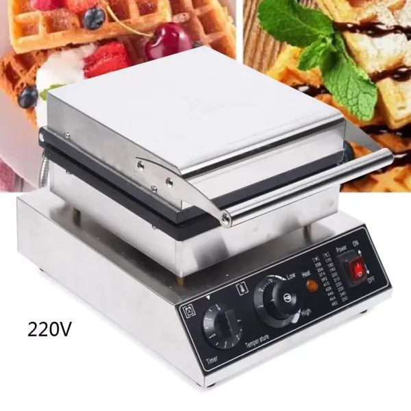 1750 W wafelijzer voor 4 Belgische wafels, antiaanbaklaag, vierkant wafelijzer, met timer en thermostaat 1750 W wafelijzer voor 4 Belgische wafels, antiaanbaklaag, vierkant wafelijzer, met timer en thermostaat