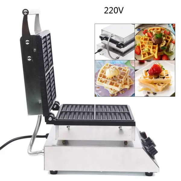 1750 W wafelijzer voor 4 Belgische wafels, antiaanbaklaag, vierkant wafelijzer, met timer en thermostaat 1750 W wafelijzer voor 4 Belgische wafels, antiaanbaklaag, vierkant wafelijzer, met timer en thermostaat