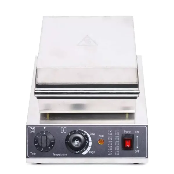 Vierkant wafelijzer 1500 W voor 2 Belgische wafels - Antiaanbaklaag - Met timer en thermostaat