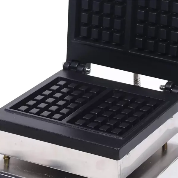 Vierkant wafelijzer 1500 W voor 2 Belgische wafels - Antiaanbaklaag - Met timer en thermostaat