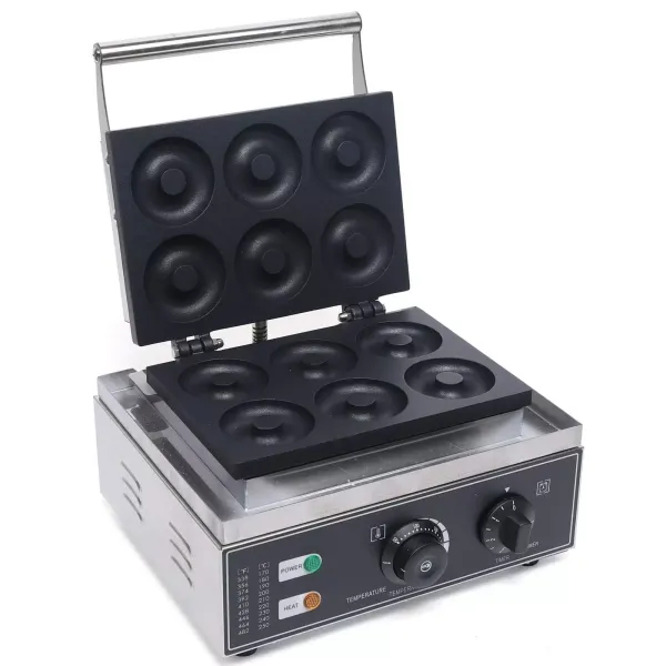 Elektrische donutmachine voor 6 donuts - 220 V - RVS