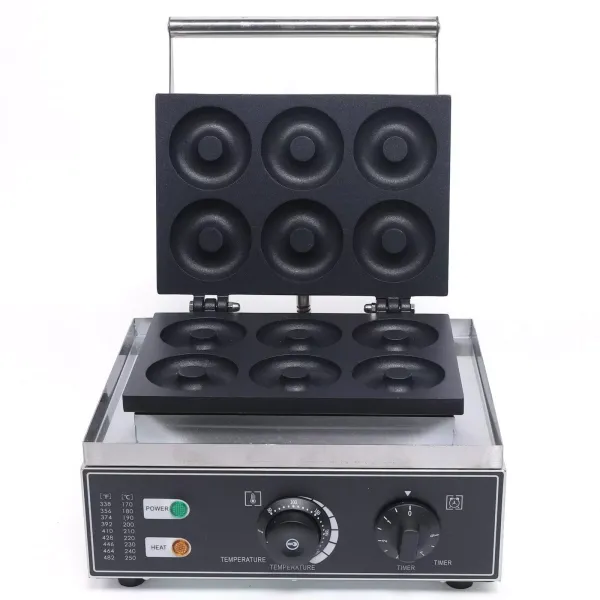 Elektrische donutmachine voor 6 donuts - 220 V - RVS