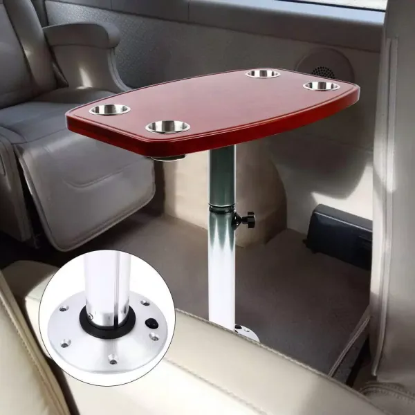 Campingtafel / reistafel 600 x 380 mm met aluminium + ABS verrijdbaar blad en 4 bekerhouders Campingtafel / reistafel 600 x 380 mm met aluminium + ABS verrijdbaar blad en 4 bekerhouders
