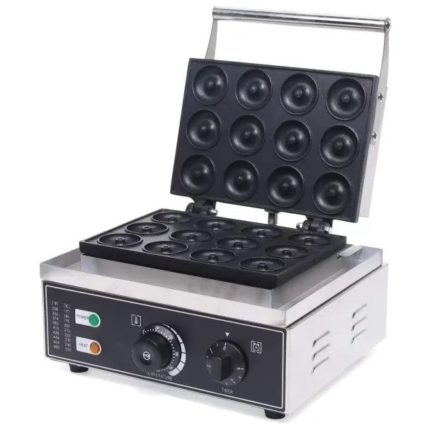 Elektrische Donut Machine Mini Donut Machine Wafelijzer 12 Raster Wafelijzer Dubbelzijdig Verwarming 220v 1500W