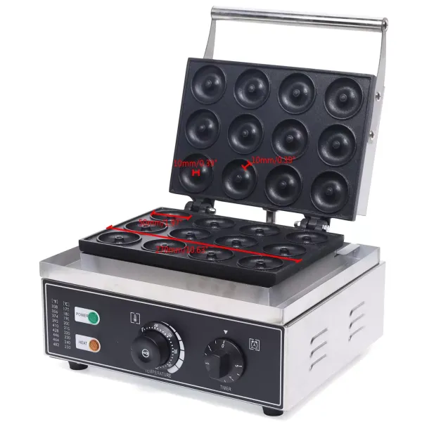 Elektrische Donut Machine Mini Donut Machine Wafelijzer 12 Raster Wafelijzer Dubbelzijdig Verwarming 220v 1500W Elektrische Donut Machine Mini Donut Machine Wafelijzer 12 Raster Wafelijzer Dubbelzijdig Verwarming 220v 1500W
