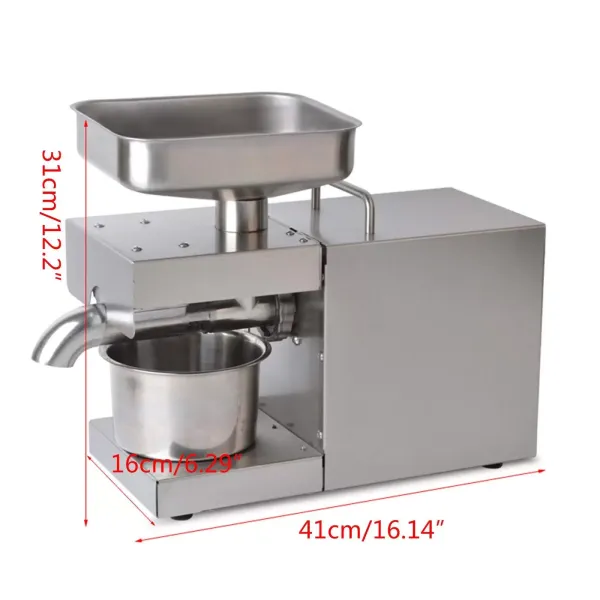 Olie-extractiemachine Oliepers 600W Oliepers 304 roestvrij staal voor pinda zonnebloem walnoot olijf kokosnoot vlasolie