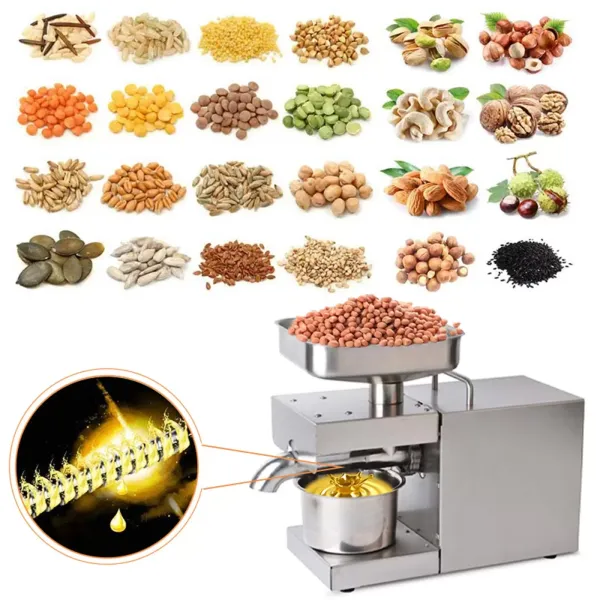 Olie-extractiemachine Oliepers 600W Oliepers 304 roestvrij staal voor pinda zonnebloem walnoot olijf kokosnoot vlasolie Olie-extractiemachine Oliepers 600W Oliepers 304 roestvrij staal voor pinda zonnebloem walnoot olijf kokosnoot vlasolie