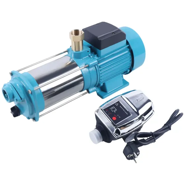 Centrifugaal tuinpomp IP44 1300 W 4000 l/u 2850 rpm met regelaar in RVS en gietijzer